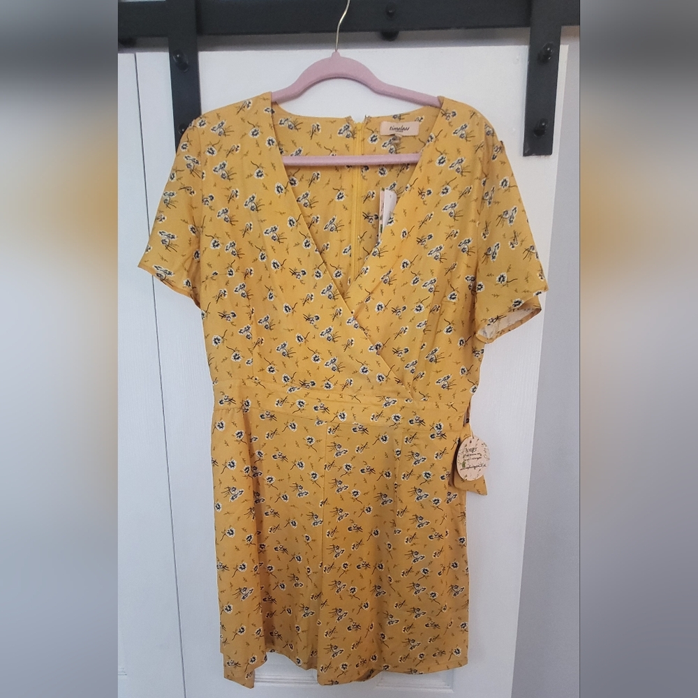 Unique Vintage Timeless brand yellow romper size 12